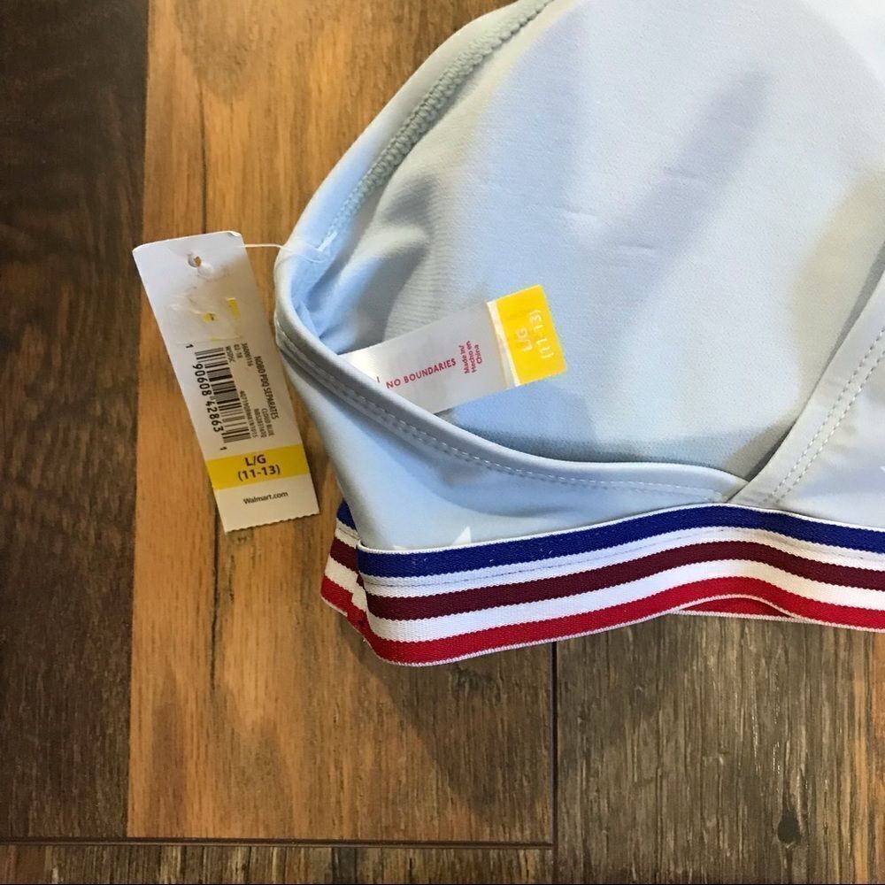 No Boundaries 2-PC Light Blue with stars Modest top Bikini Bathing Suit Sz 11/13 - Picture 3 of 5